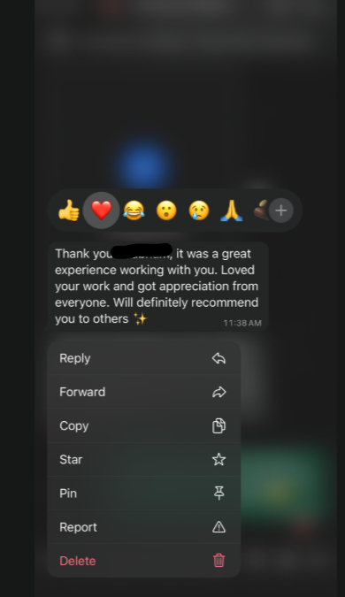WhatsApp notes on how easy the site was to use